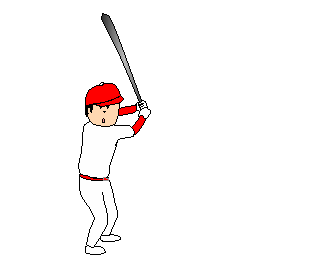 左打ちの野球選手のイラスト